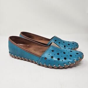 Volks Walkers Shoes Womens EUR 36 US 6 Blue Leather Perforated Comfort S5